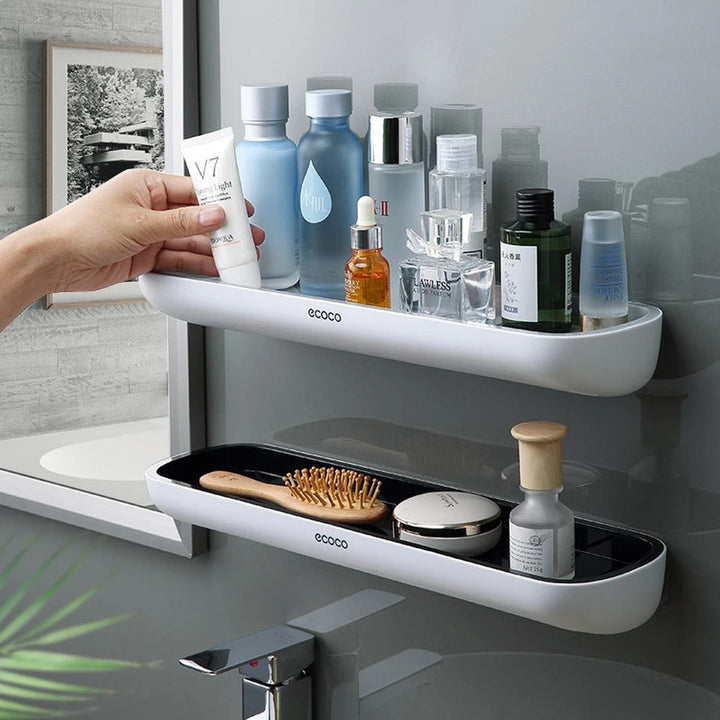 Lisslune | Wall-Mounted Shower Storage Rack Without Drilling – With Towel Holder & Drain Holes
