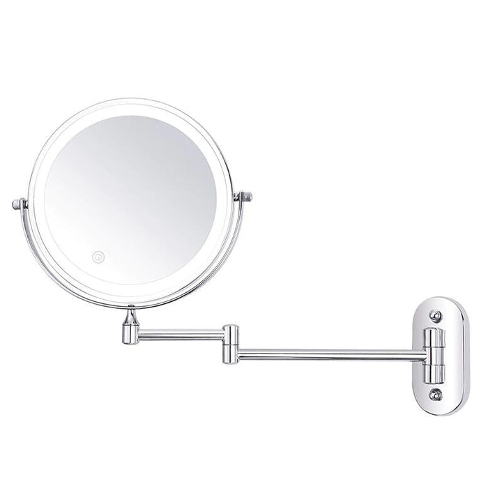 Lisslune | LED Magnifying Mirror | Rechargeable | Cosmetics & Bathroom | Chrome Silver