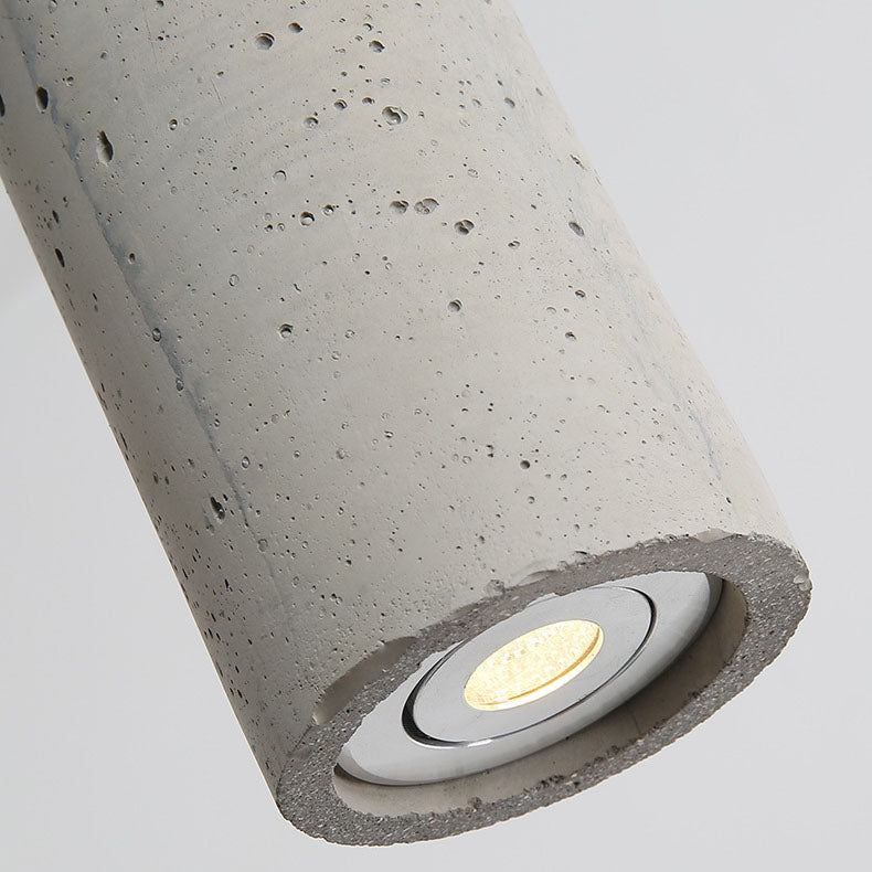 Lisslune | StoneCast Industrial Cylinder Pendant Light made of Concrete | 1 Light | Smooth or Rough Surface