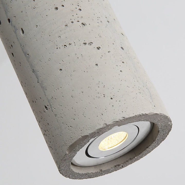 Lisslune | StoneCast Industrial Cylinder Pendant Light made of Concrete | 1 Light | Smooth or Rough Surface