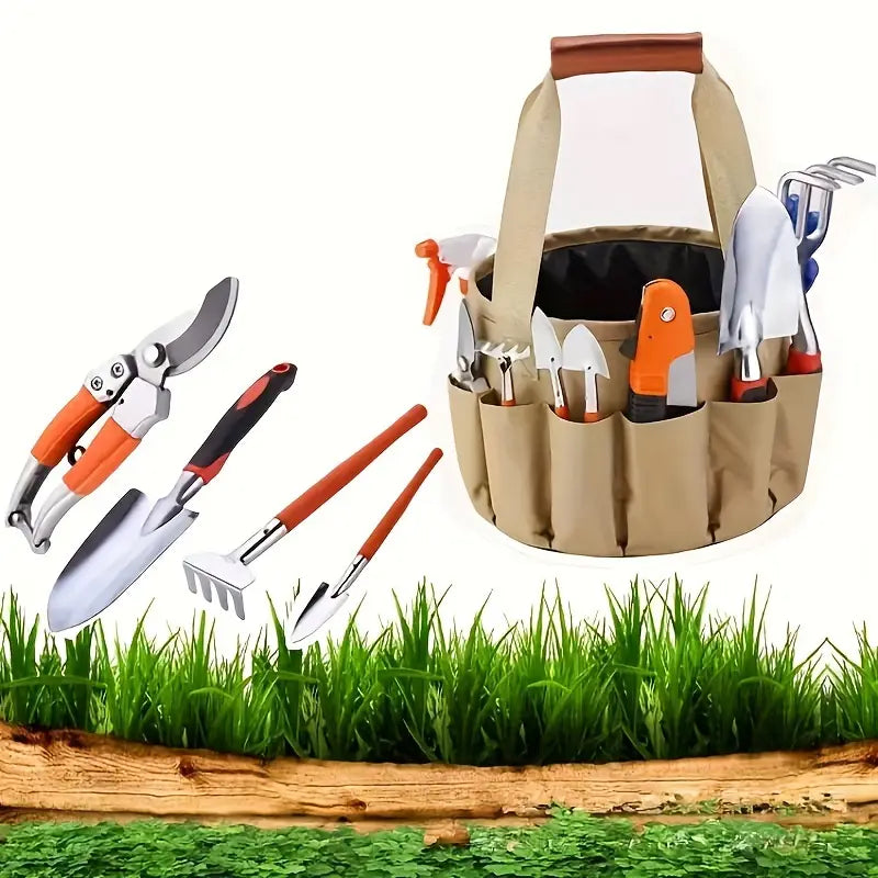 Lisslune | Garden Tool Set with Carrying Bag – 10-piece Set for Garden Care