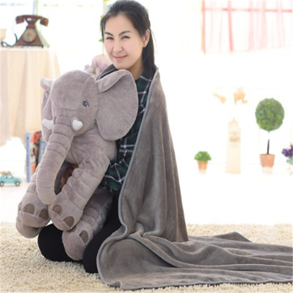Lisslune | Cuddly Elephant Cushion | Fluffy Soft | Dual Use | Nice Gift
