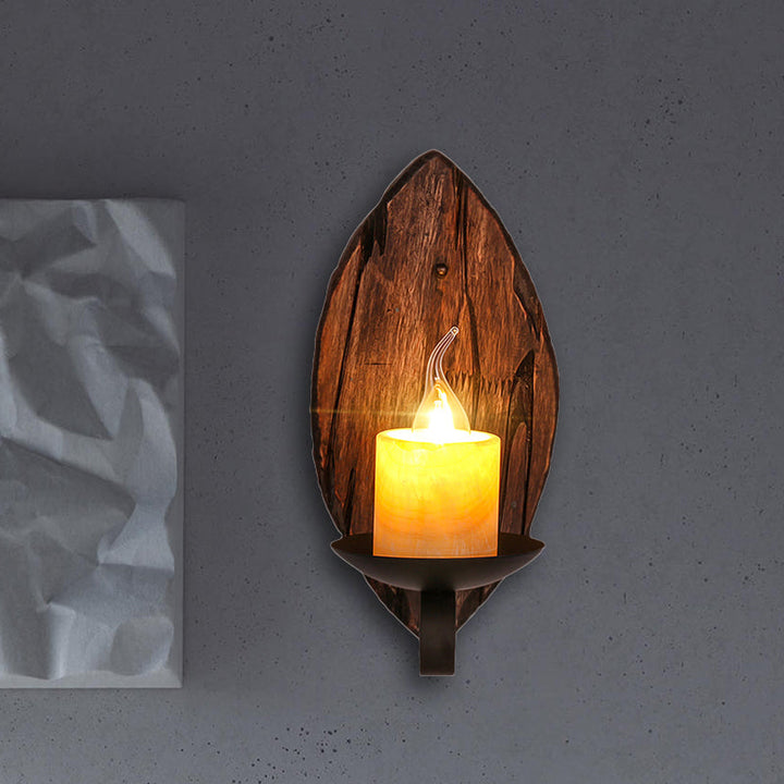 Lisslune | Cylinder Coffee Shop Wall Light Fixture Artificial Marble 1 Light Brown Wall Lamp with Wood Semi-Cap/Base/Rectangle Base
