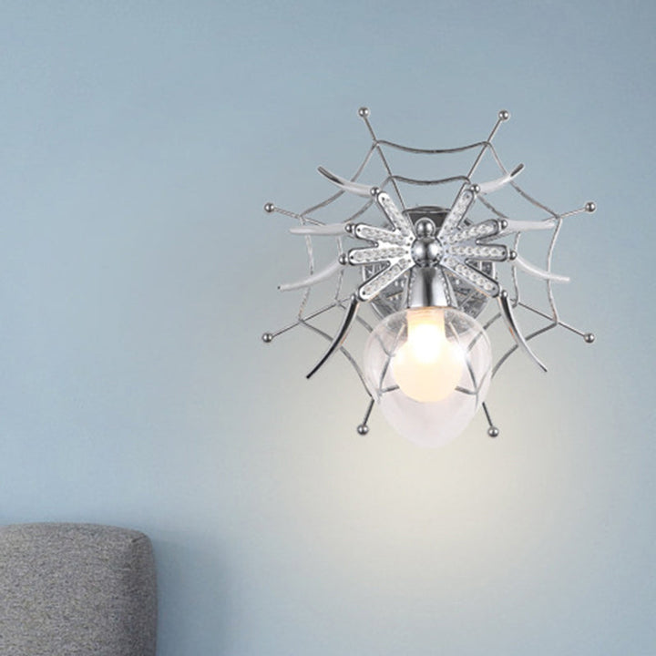 Skørter | Chrome Spider Wall Light Modern Clear Glass 1 Light Wall Lighting for Bedroom