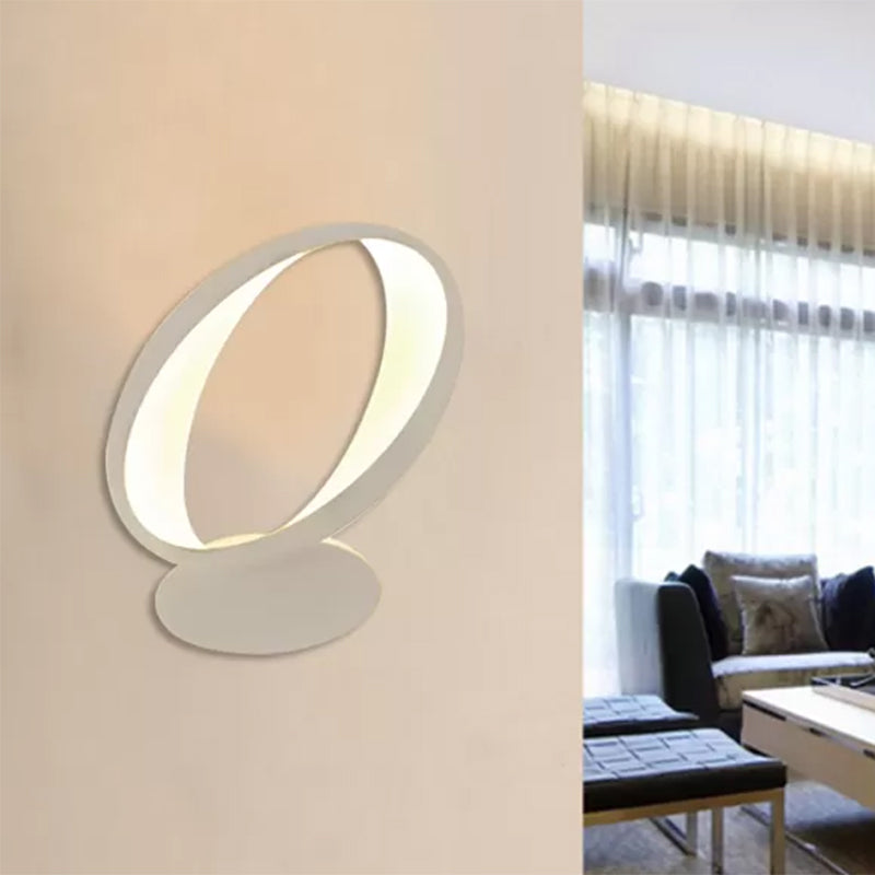 Skørter | Oval Shaped Dining Room Wall Lamp Acrylic Modern Style White Wall Lamp in White/Warm