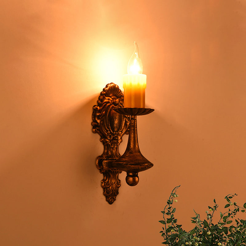 Lisslune | A light wall lamp light industrial crackle glass vase shape lighting fixture in yellow, 3.5"/5"/14.5" wide