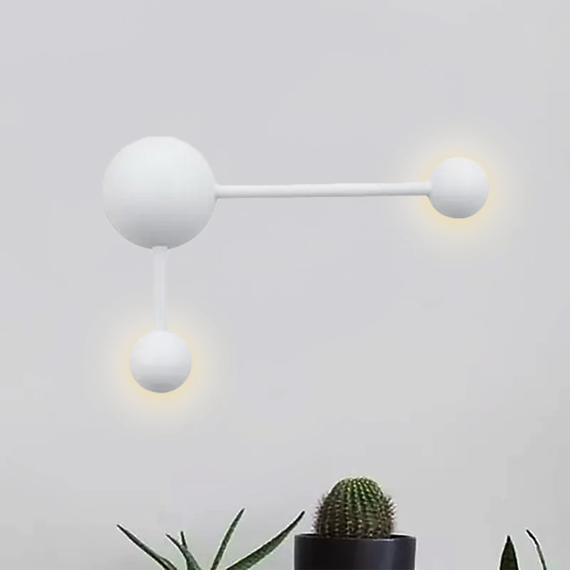 Lisslune | 1/2 Light Bedroom Wall Lamp with Molecular Acrylic Shade White Reading Wall Lamp in Warm/White Light