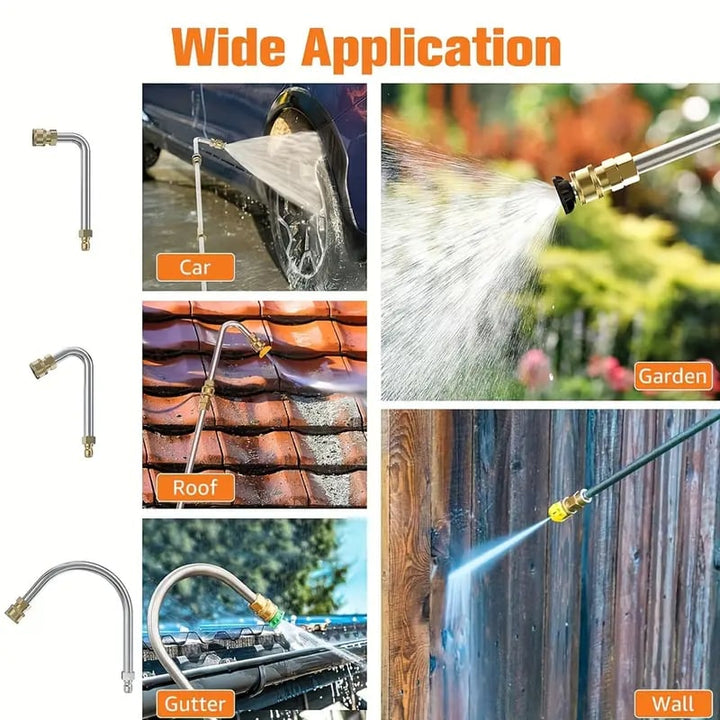 Lisslune | 4000 PSI Telescoping High Pressure Washer Wand Set for Gutter & Roof Drainage & Walls Cleaning