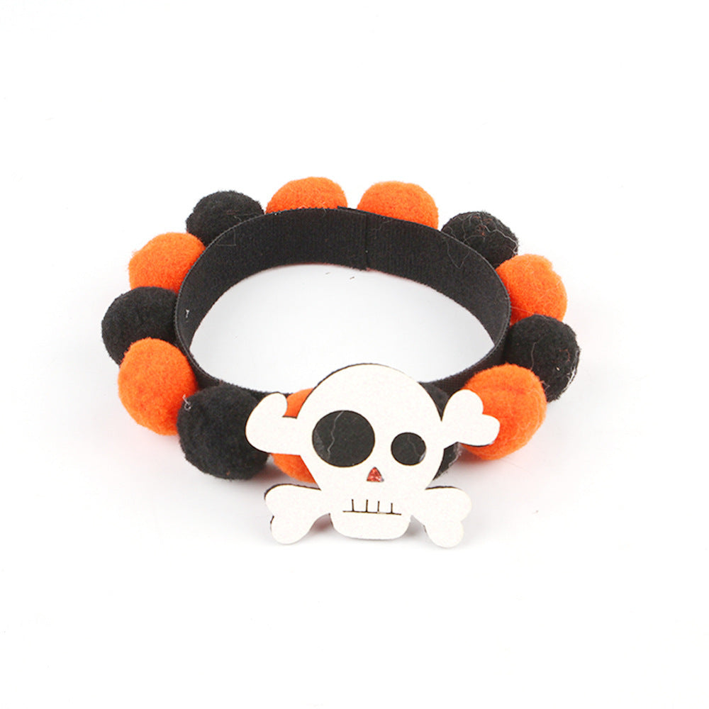 Lisslune | Halloween Pet Collar – Adjustable Dog and Cat Neck with Pumpkin and Skull Designs