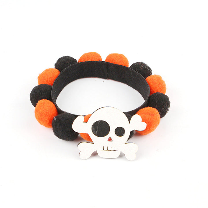 Lisslune | Halloween Pet Collar – Adjustable Dog and Cat Neck with Pumpkin and Skull Designs