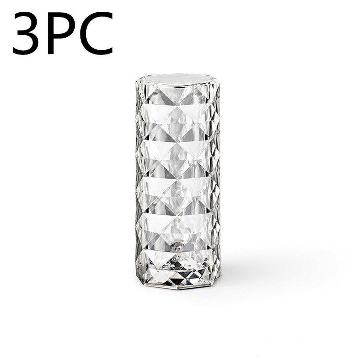 Lisslune | Nordic Crystal Lamp USB Table Lamps Bedroom Touch Dimming Atmosphere Diamond Night Light Rose Projector Lamp Decor