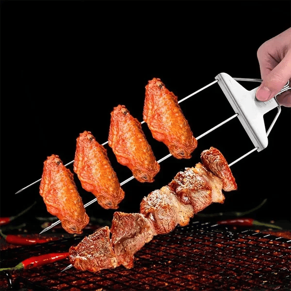 Lisslune | Stainless Steel 3-Prong BBQ Grill Skewers