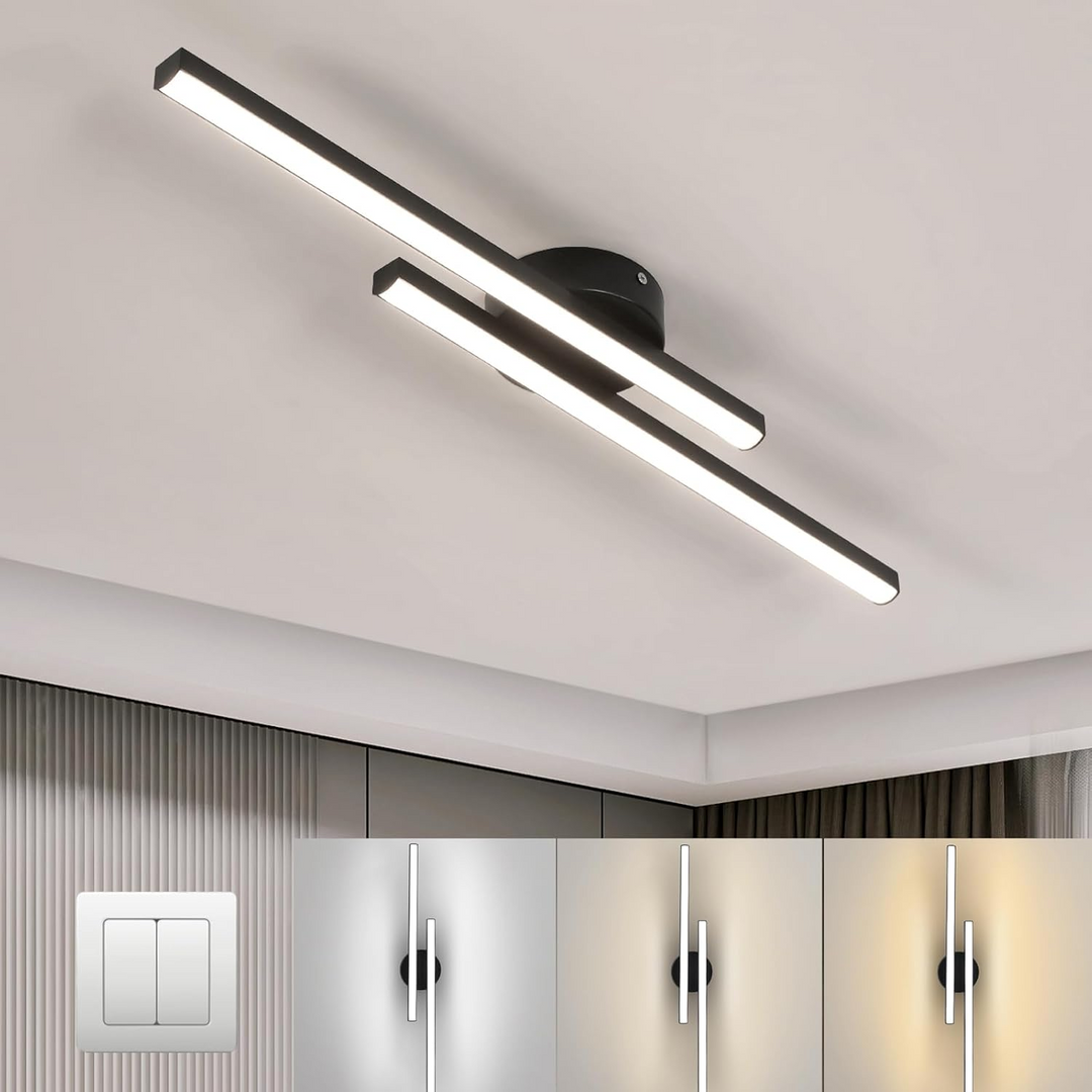 Lisslune | Modern Aluminium Semi Flush Mount LED Ceiling Light | Minimalist Design for Living Room. Bedroom & Hallway