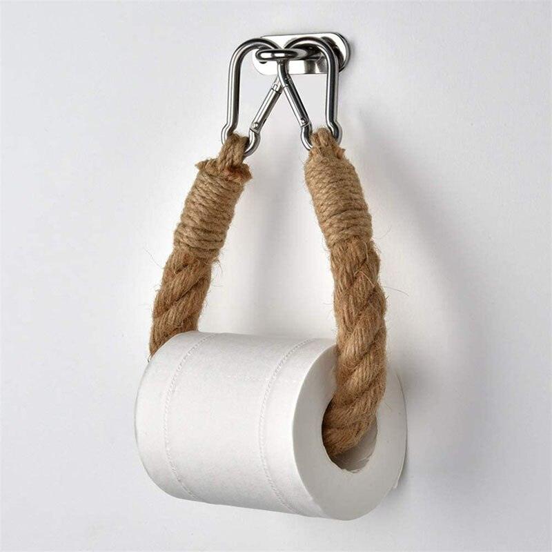 Lisslune | Chic Handcrafted Hemp Rope Toilet Paper Holder - Rustic Farmhouse Aesthetic