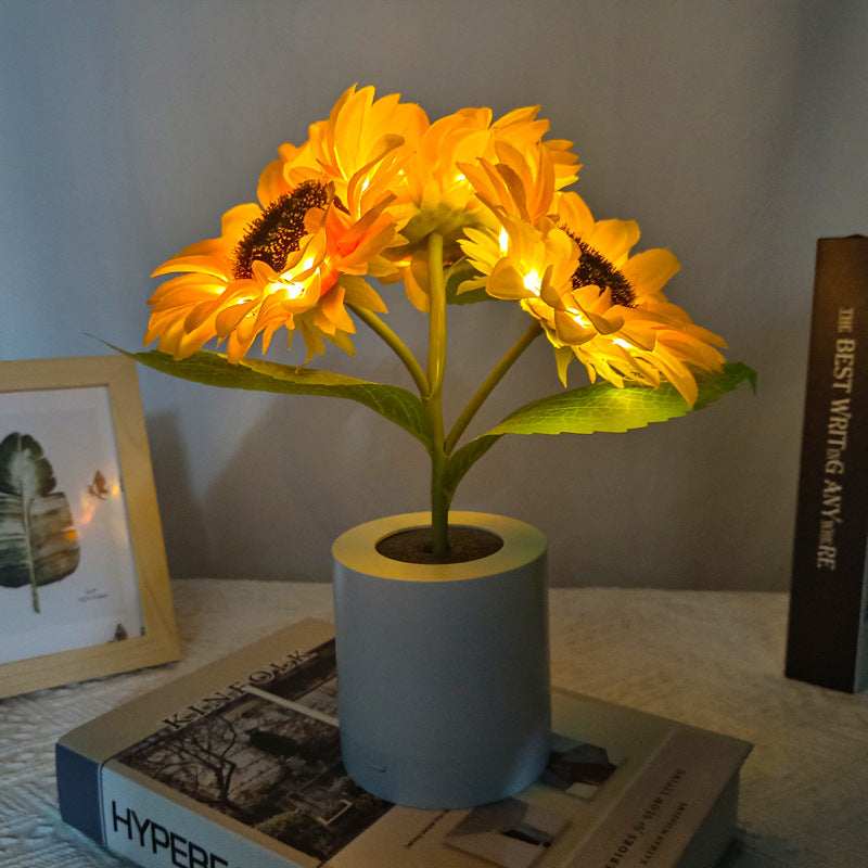 Lisslune | LED Sunflower Table Lamp - Decorative Lighting Fixture for Home Decor & Nightstand Use