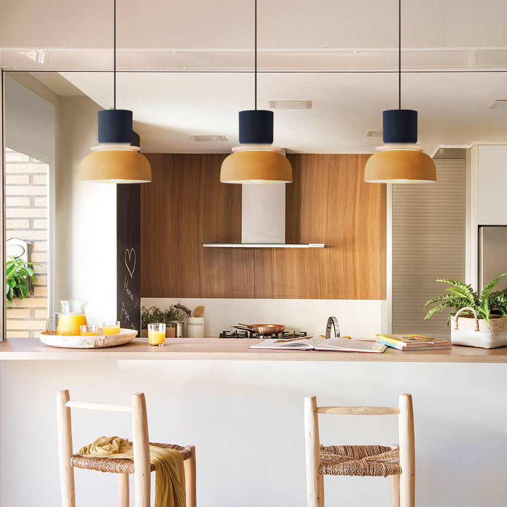 Lisslune | Nordic Color Block Pendant Light Fixture - Modern Hanging Lamp for Kitchen & Dining Room