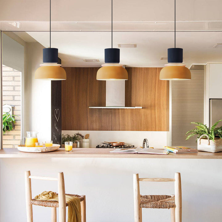 Lisslune | Nordic Color Block Pendant Light Fixture - Modern Hanging Lamp for Kitchen & Dining Room