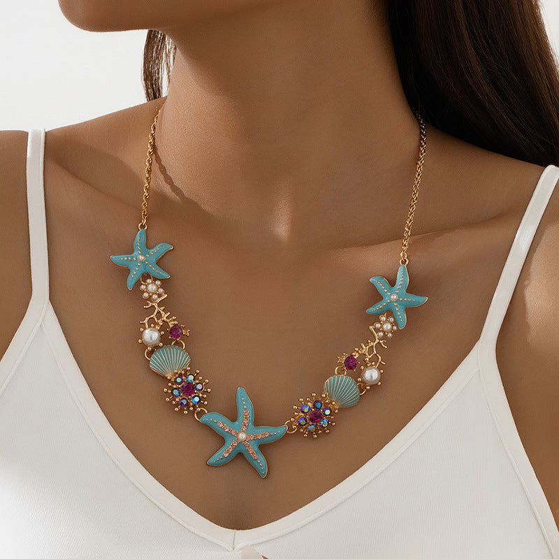 Lisslune | Shell Starfish Pearl Necklace