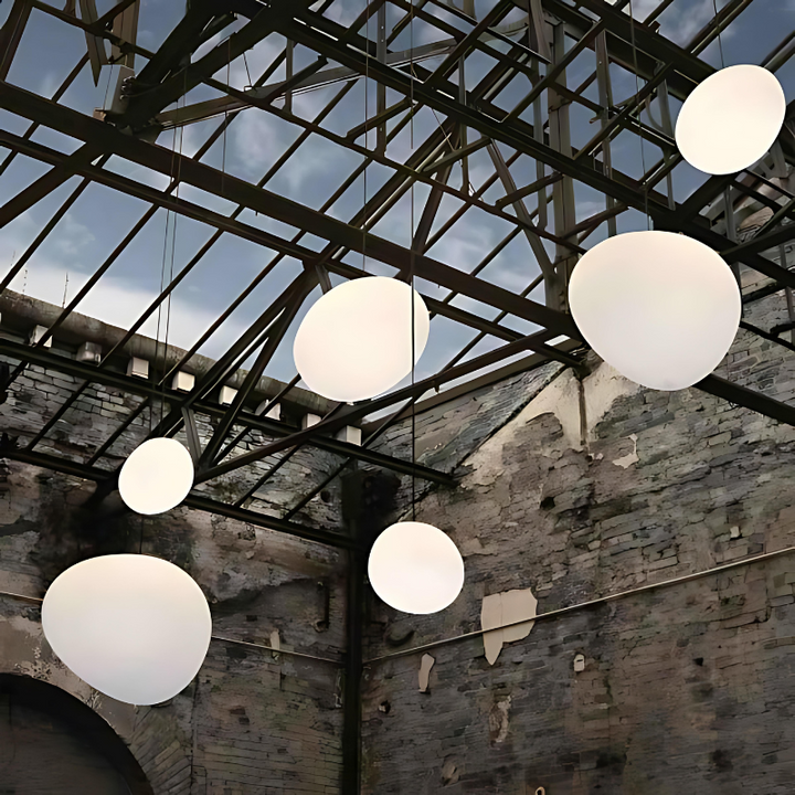 Lisslune | GloStone | Elegant Glass Pebble Pendant Light