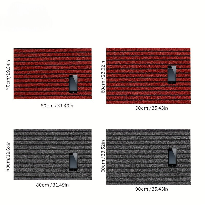 Lisslune | All-Season Weatherproof Doormat – Abrasion-Resistant Striped Doormat, Non-Slip, Stain and Fade Resistant, Low Profile Mat for Indoor and Outdoor