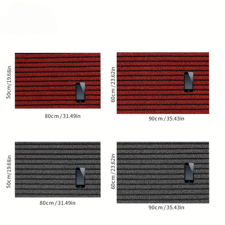 Lisslune | All-Season Weatherproof Doormat – Abrasion-Resistant Striped Doormat, Non-Slip, Stain and Fade Resistant, Low Profile Mat for Indoor and Outdoor