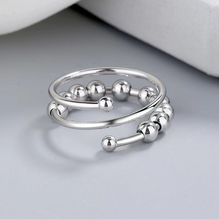Lisslune | Distribute Your Fear Circle Beads Fidget Ring