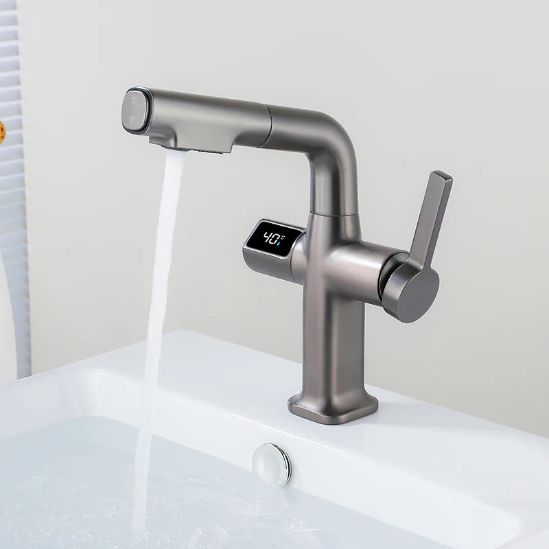 Lisslune | Elegant House Brass Aqua View Bathroom Digital Faucet