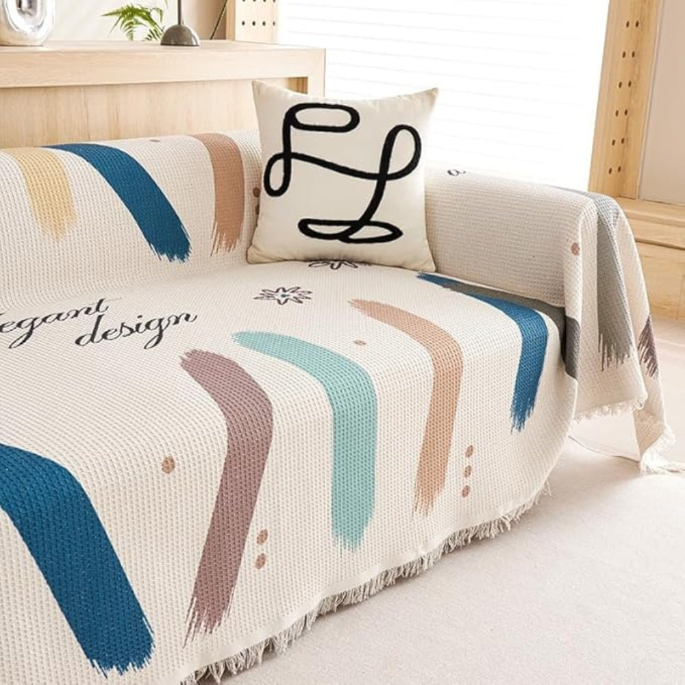Lisslune | Lumiere Abstract Tasseled Sofa Cover