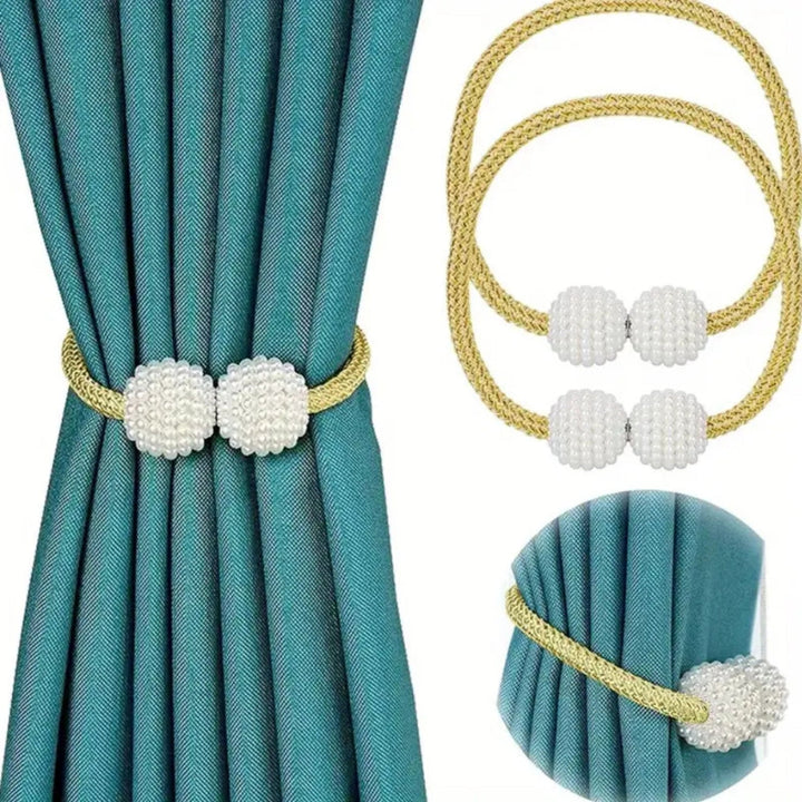 Lisslune | Magnetic Pearl Curtain Tie Back | 2pcs Set