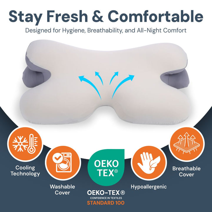 Lisslune | Ergonomic Cervical Pillow | Memory Foam, Neck Support & Ideal for Restful Sleep
