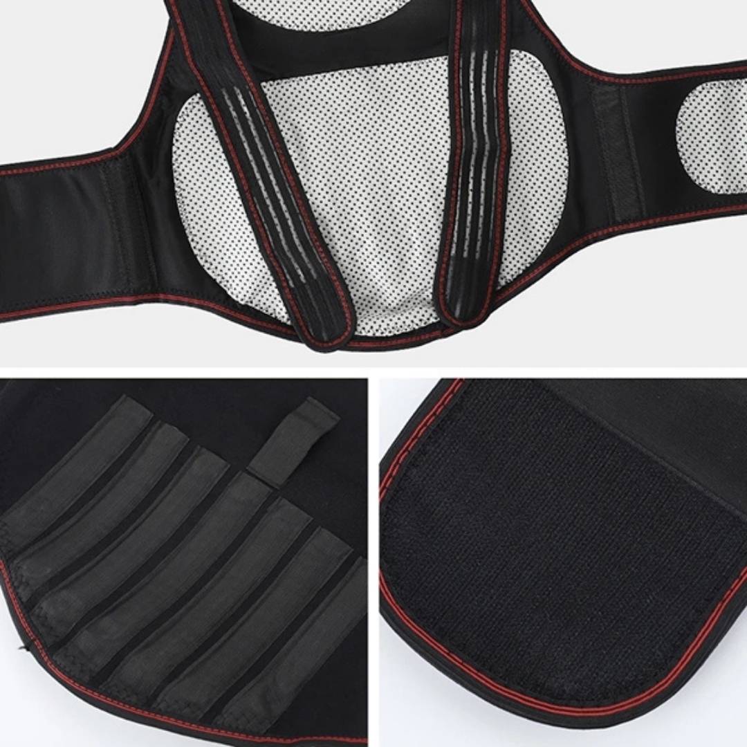 Lisslune | Self-Heating Back Support Brace | Adjustable Heated Posture Corrector for Back Pain Relief & Improved Posture