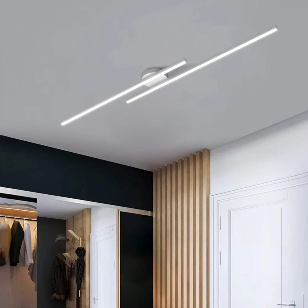 Lisslune | Minimalist Modern Hallway Lights – Long Strip Linear Ceiling Lamp, Close-to-Ceiling Chandelier, Remote Dimmable for Home Interiors