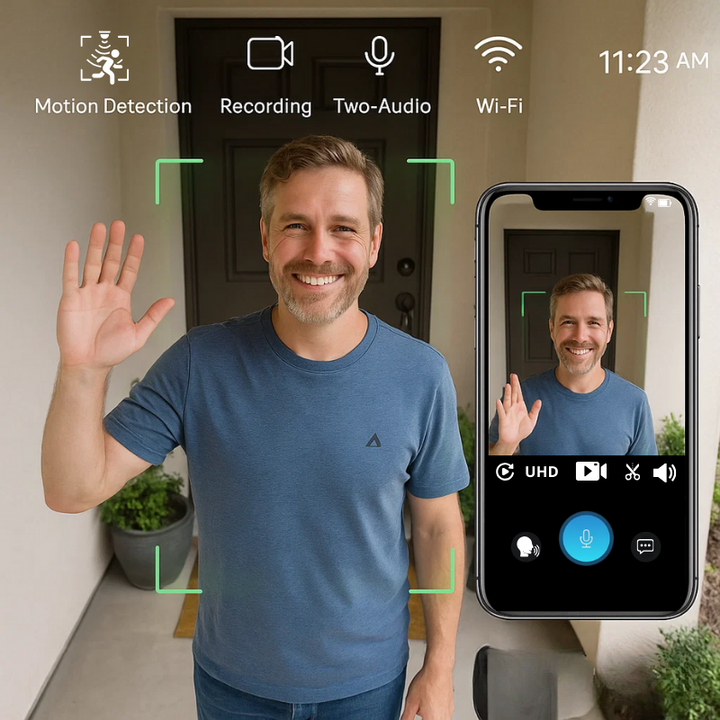 Lisslune | Wireless Smart Video Doorbell | No Subscription Needed | High-Definition Camera Doorbell