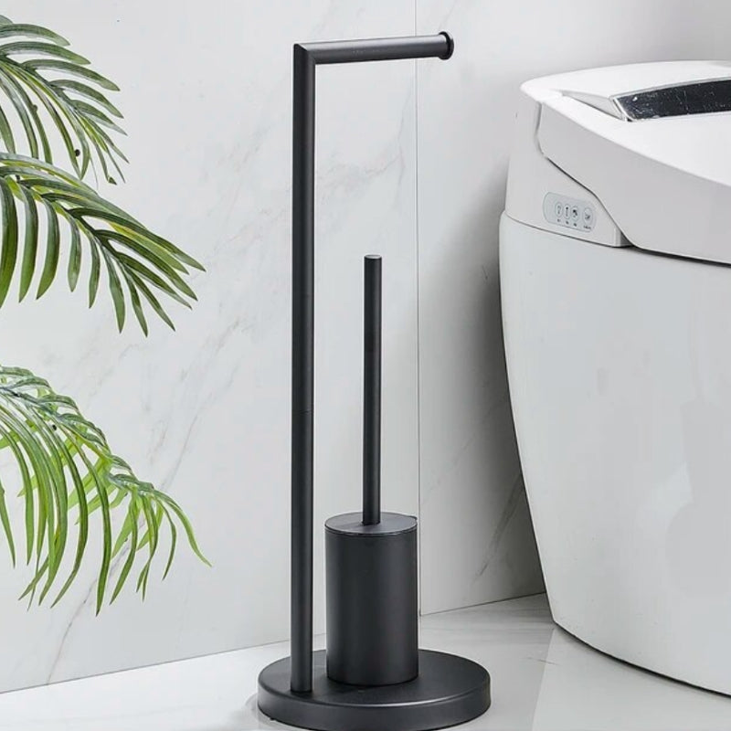 Lisslune | CleanStand Freestanding Toilet Paper Holder with Brush