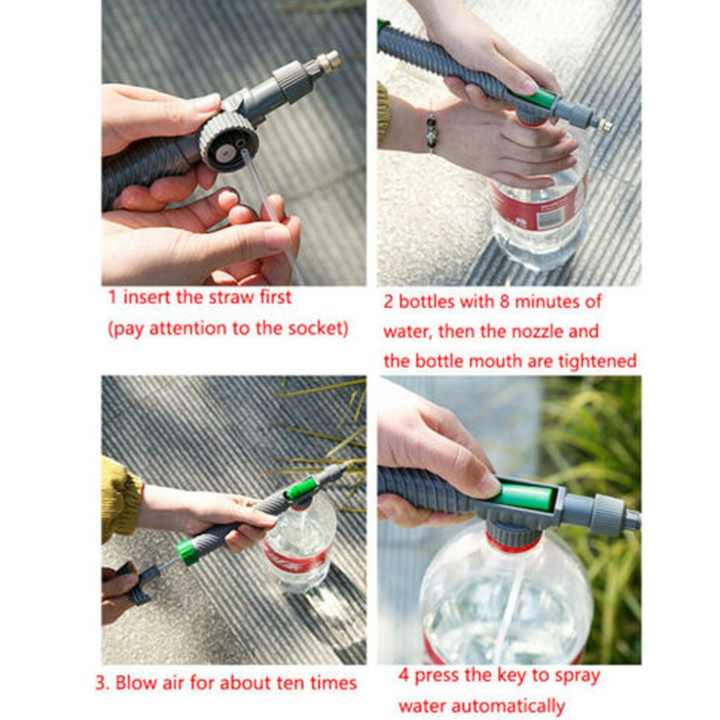 Lisslune | Universal Bottle Garden Sprayer with High Pressure Nozzle – For Plant Watering and Cleaning