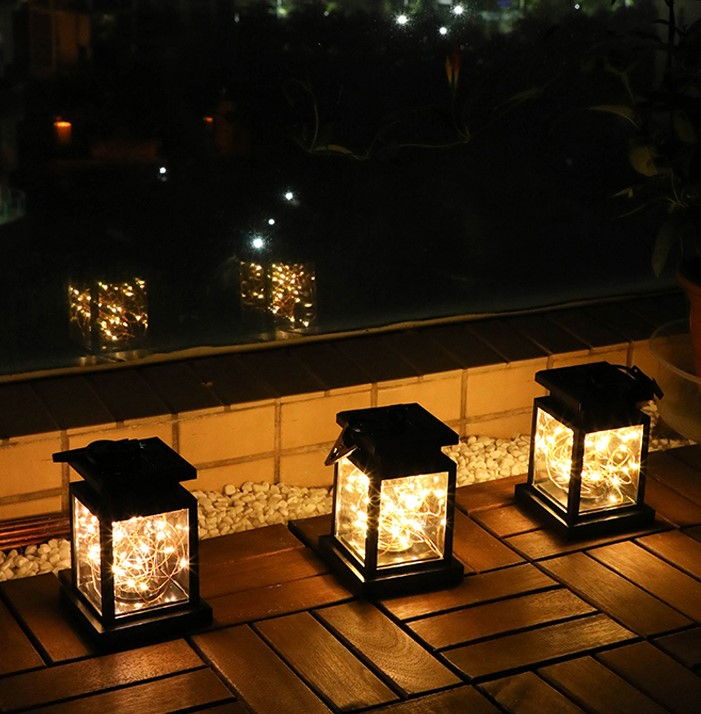 Lisslune | Solar LED Lantern with Light Wire and Hanging Clip – Waterproof Garden Lighting for Terrace and Balcony