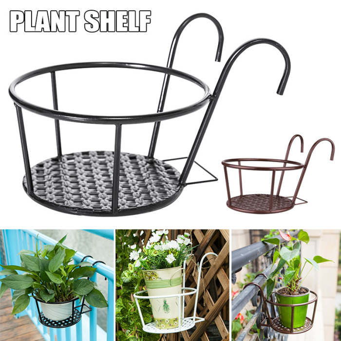 Lisslune | Hanging Plant Basket made of Metal – Balcony Planter Pot with Hook for Garden and Terrace