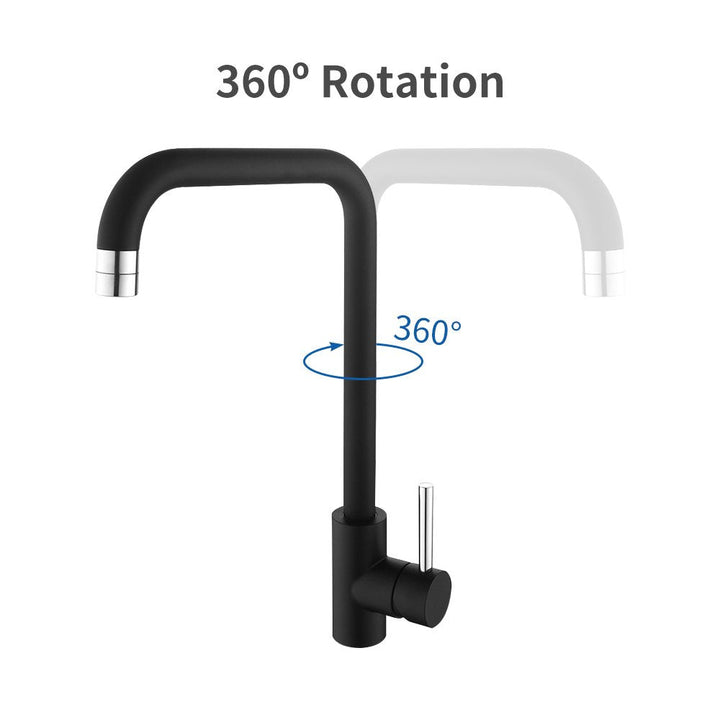 Lisslune | 2-Beam Kitchen Faucet Black 360° Rotatable Water Faucet Kitchen Faucet Sink