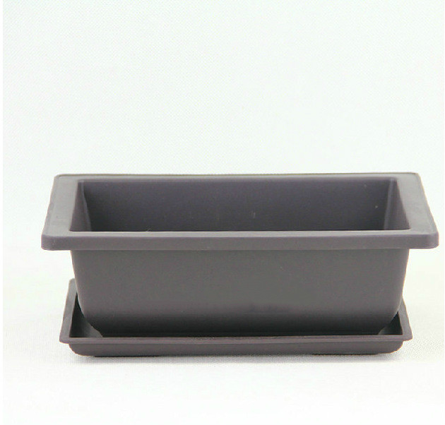 Lisslune | Plant pot with saucer – Rectangular flower pot for garden and balcony