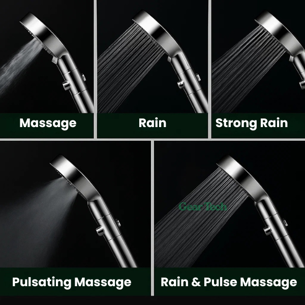 Lisslune | PowerFlow™ High Pressure Showerhead | Powerful Showerhead for Maximum Water Pressure