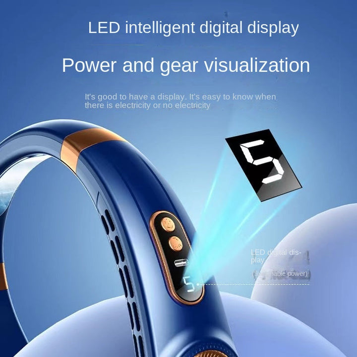 Lisslune | Digital Display Wearable Neck Fan