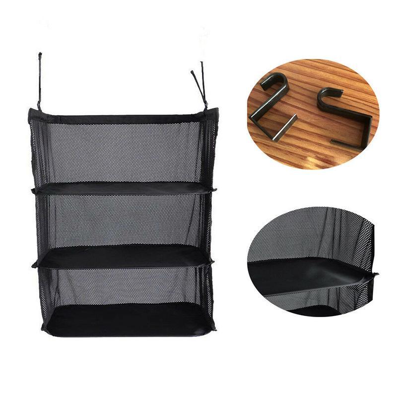 Lisslune | 3-Layers Foldable Shelf Bag Multifunctional Thick Hook Travel Wardrobe Bag Storage Shelves