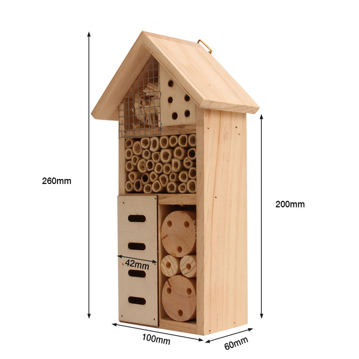 Lisslune | Insect house made of wood – Bee and insect friendly habitat for garden and terrace