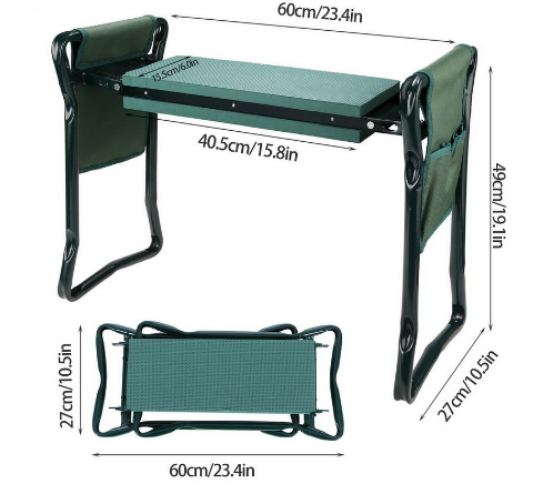 Lisslune | Garden Stool with Bag – Collapsible Seat and Workspace for Gardening