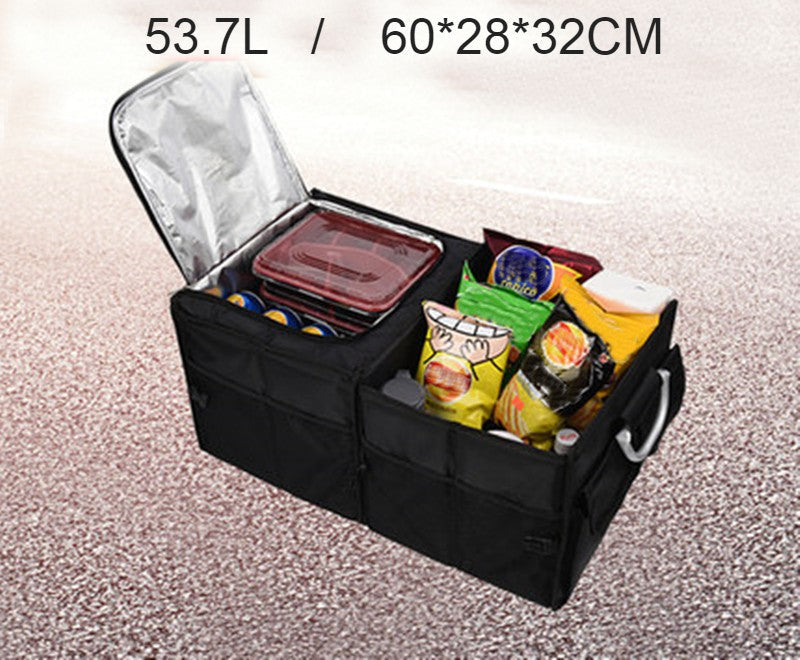 Lisslune | Multifunctional Foldable Car Trunk Storage Box, with 50L Large Capacity, Detachable Partition and Scratch-resistant and Easy-to-clean Design
