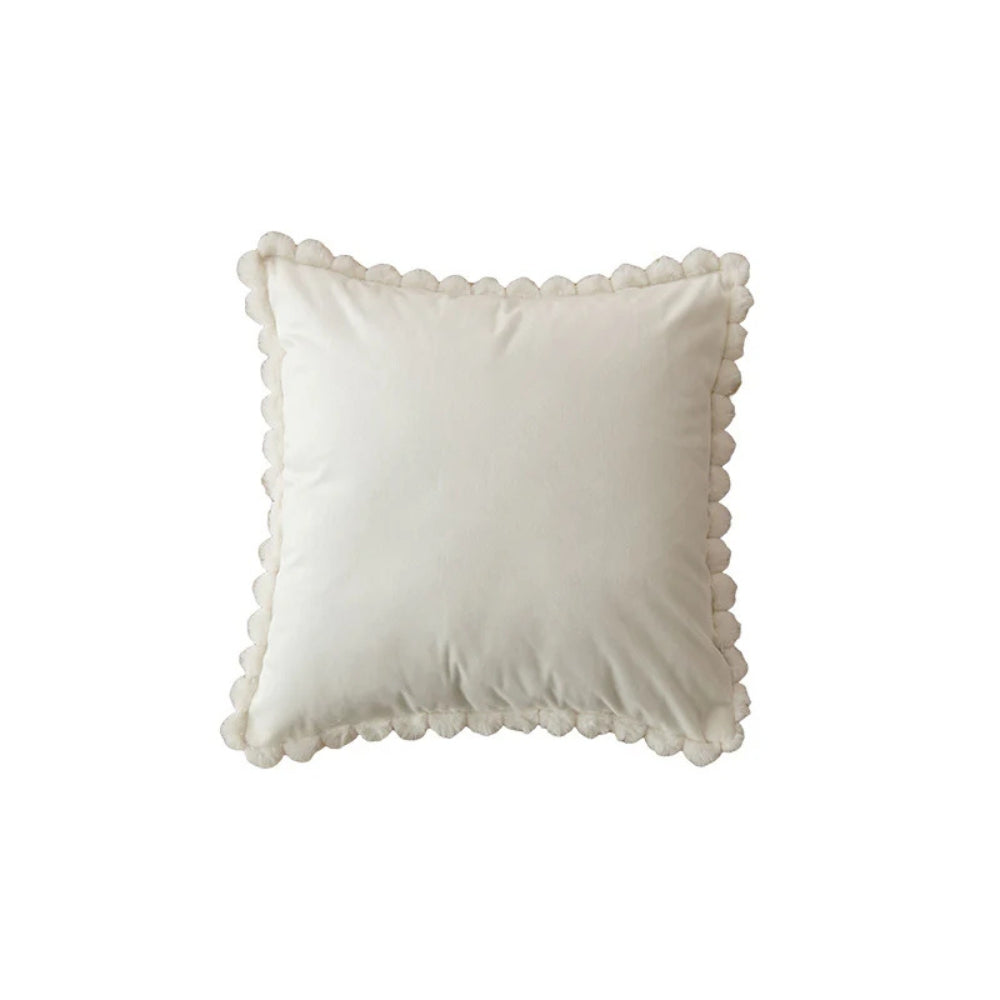 Lisslune | Velvet Pom-Pom Trim Cushion Cover