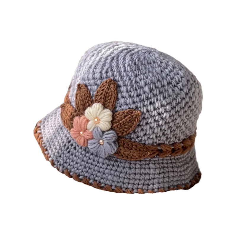 Lisslune | French Thick Women's Flower Knit Wool Hat