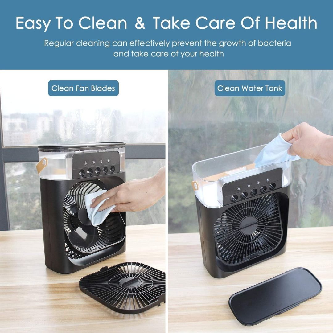 Lisslune | 3-in-1 Air Cooler Humidifier | Portable, Adjustable Fan Speeds & Ideal for Bedrooms, Offices & Small Spaces