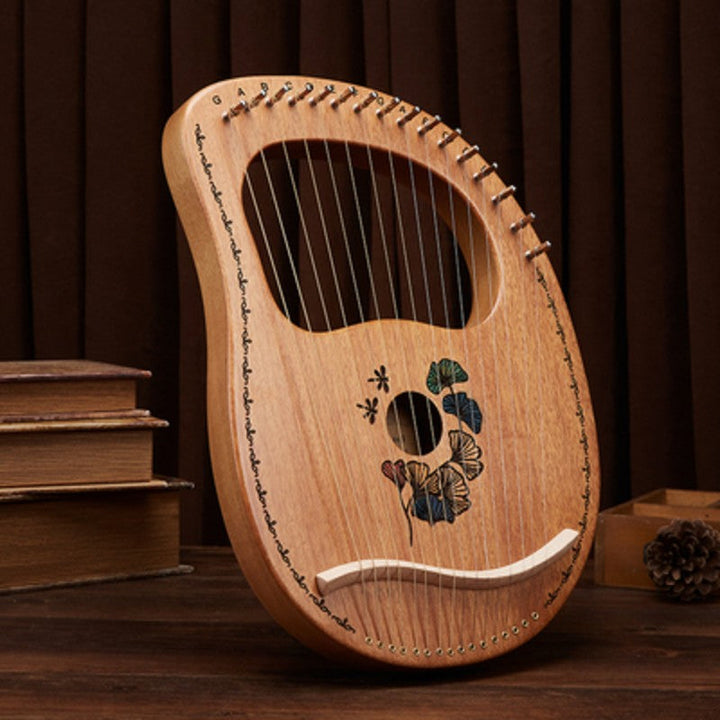Lisslune | Classy 16-String Lyre Harp with Metal Strings, Tuning Wrench, Spared Strings, Manual and Bag, for Beginners and Professionals
