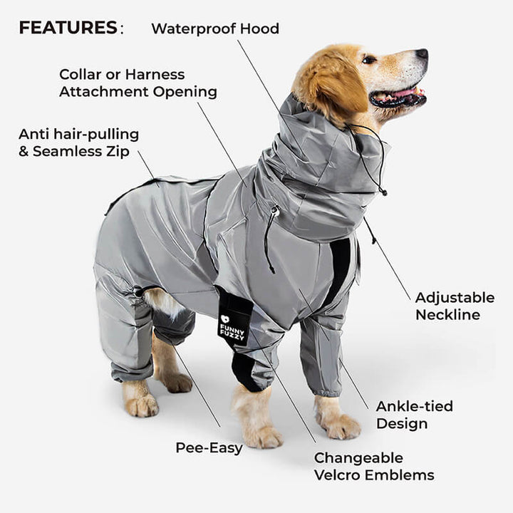 Lisslune | Reflective All-Weather Waterproof Cool Dog Accessories Raincoat